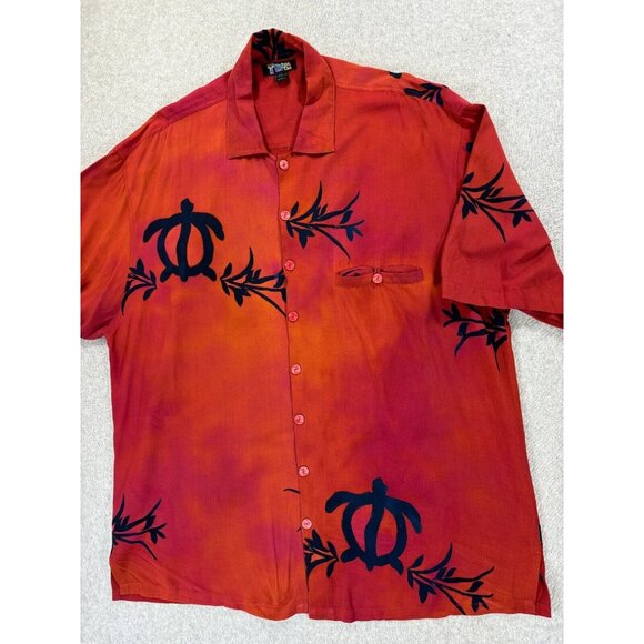 Tropical Tantrum Hawaiian Short Sleeve Button Down Shirt (Men's 2XL) Red‎ - Picture 1 of 11